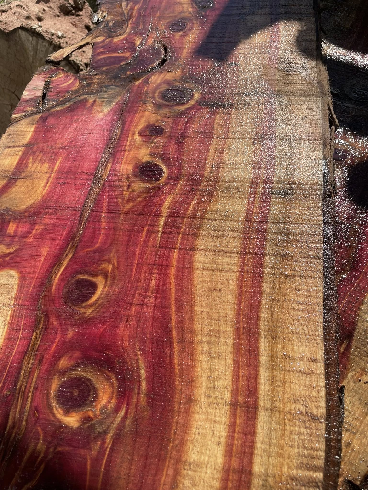 Beautiful rough sawn lumber showing natural wood grain patterns